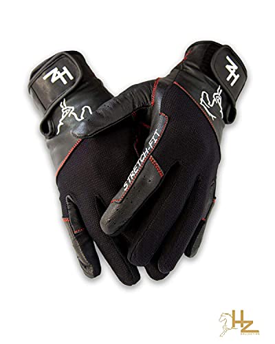 Hz Collection Professional Horse Riding Gloves Stretchable Equestrian Unisex Horseback Riding Gloves Genuine Leather For Outdoor Activities Men (X-Large, Men) #TOP1