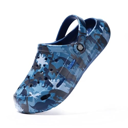 Image of Kids Boys Girls Classic Camo Garden Clogs & Mules | Lightweight Summer Shoes - Quick-Dry Non-Slip Beach Clogs