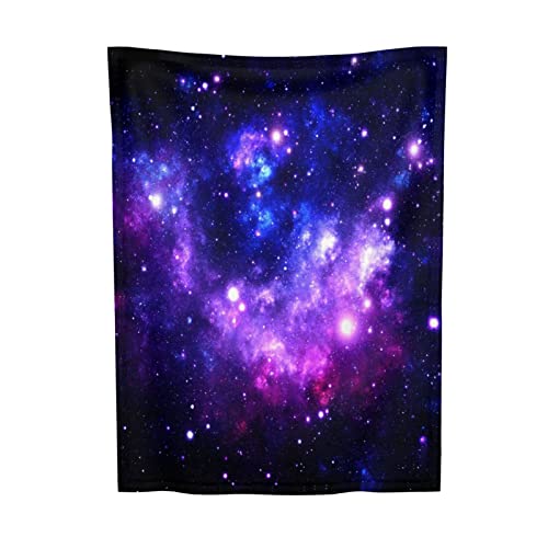 Image of Space Galaxy Baby Throw Blanket for Boys Girls 30x40 Inch Blue Purple Cosmic Nebula Baby Boy Blankets Newborn Super Soft Toddler Throw Blankets for School Nap Sofa Bedroom Decor Kids Throw Blanket