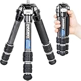INNOREL 10-Layer Carbon Fiber Mini Tripod CT223C Desktop Tripod with Low Position Macro Shooting, Tabletop Camera Stand, Compact Lightweight Portable for Digital DSLR, DV Video, Max Load 22lb/10kg