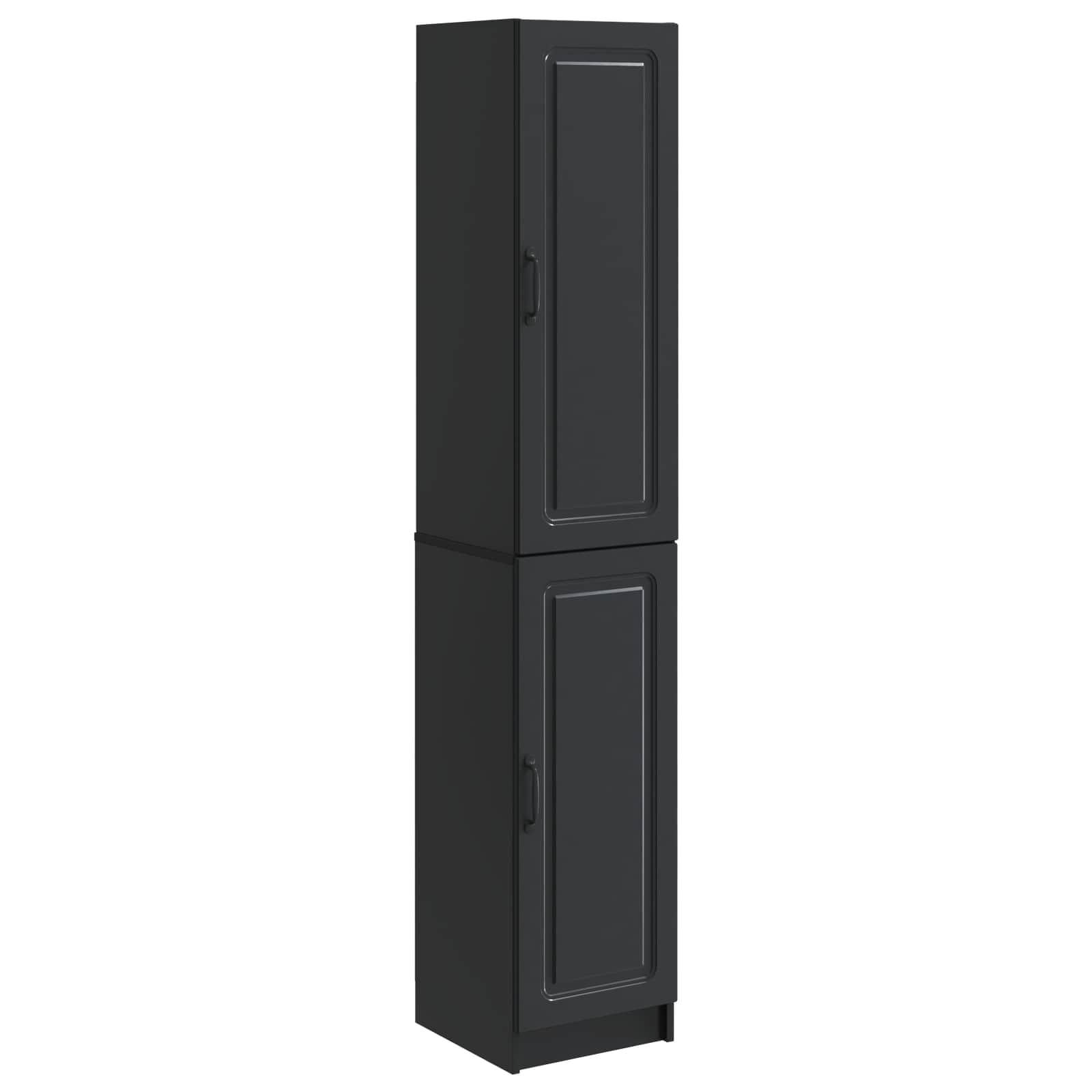Armarios de madera negros con 4 estantes modulares de pared que duplican el orden
