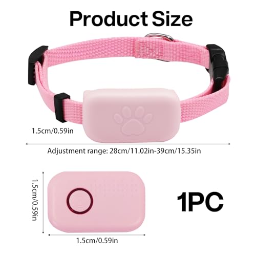 Cat Tracker Pink, Pet Recorder for Cats with No Monthly Fees, Waterproof Logger GPS Collar for Pets, GPS Tracker Collar for Small Cats,Portable Anti Lost for Apple Find (iOS Only) Adjust 28-39cm - Image 2