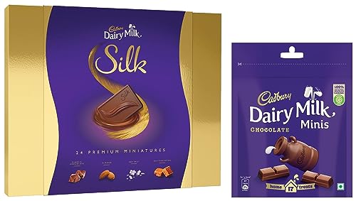 Image of Cadbury Silk Dairy Milk - Silk Miniatures Collection,240 Gram & Dairy Milk Chocolate Home Treats,126 Gram - Pack Of 4