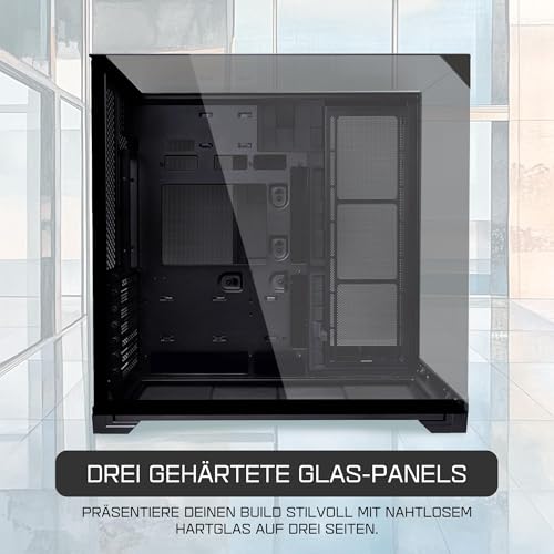 Image of Lian Li O11 Vision Compact ATX Mid-Tower Gaming PC Case - Aluminium & Tempered Glass Black PC Case