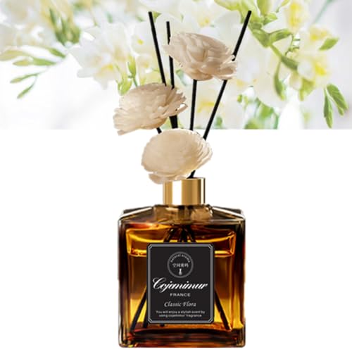 50ml Scent Diffuser, Bluebell Lavender Freesia Diffuser Set, Aromatherapy Air Fresheners, 50 Days Lasting & Strong Aroma - Home Fragrance Diffuser for Bedroom Bathroom Office (Freesia)