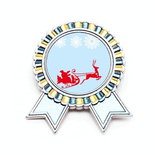 Broche élan et flocon de neige de Noël en métal aux finitions soignées