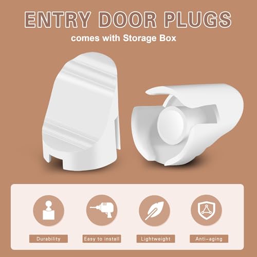 Image of 60 Pcs Entry Doors Frame Plugs for a Smooth Star Style Door 3 /8 x 5 /16 Diameter Doors Frame White Plugs Compatible with Therma-Tru Entry Doors Frame, with Storage Case