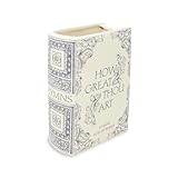 Steel Mill & Co Original Book-Shaped Decorative Vase, Ceramic Vases for Home Decor, Cute Christian Bookshelf Decor, Unique Vase for Book Lovers (Large - Hymnal)