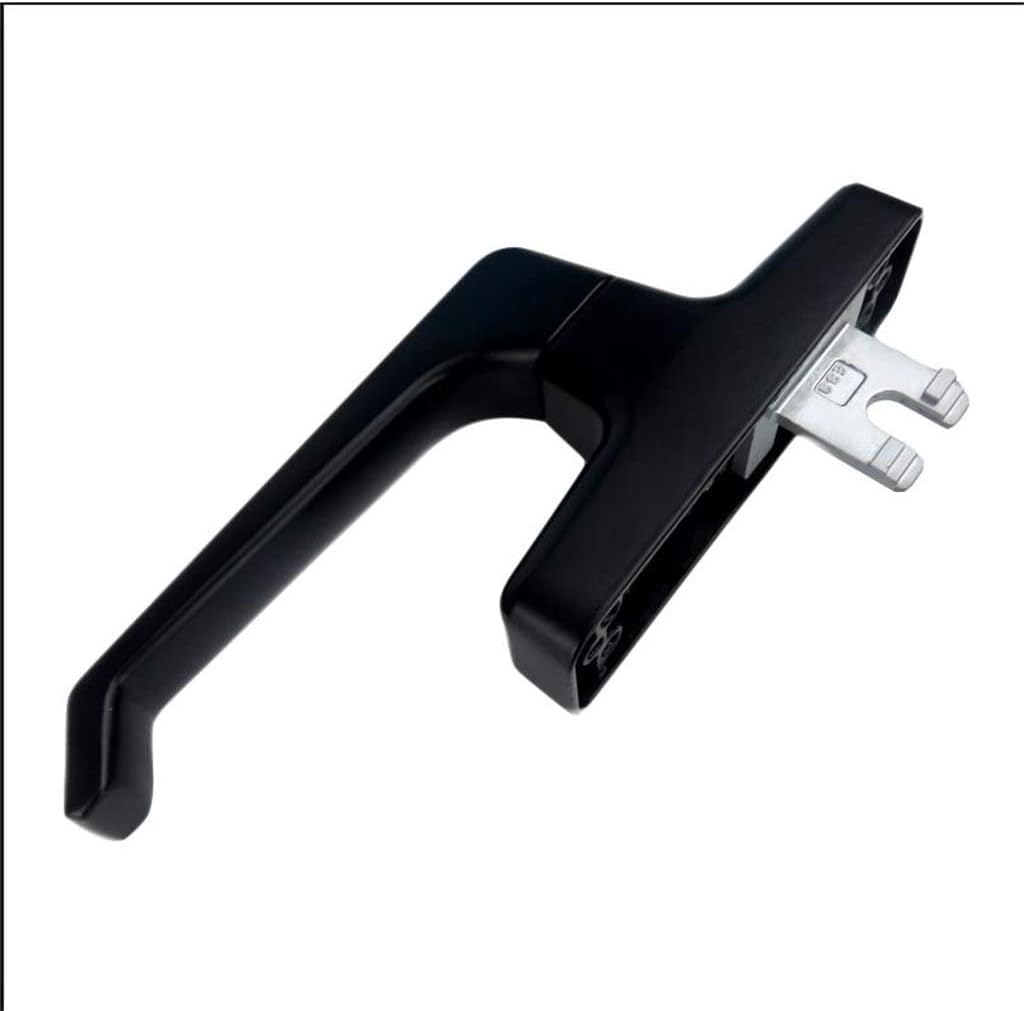 LCUVIMPEX Lockable Window Handle， Aluminum Alloy Casement Inline Door Window Handle Black White 15-25mm(Black,24mm)