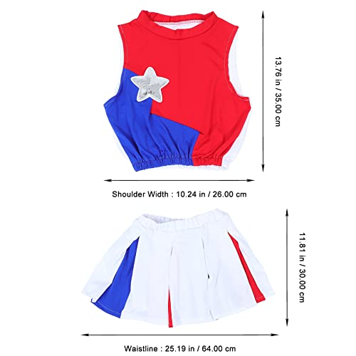 LIOOBO Conjunto de saia de líder de torcida para meninas, fantasia de líder de torcida, uniforme inf