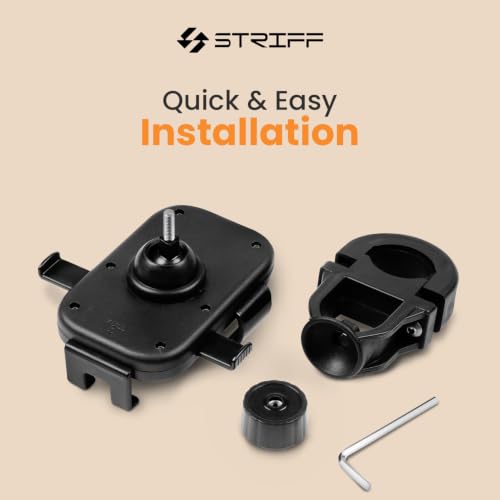 Image of STRIFF UltraMount Bike Mobile Holder with Push Button Release, Adjustable Height, 360 Rotation, One-Hand Lock, Anti-Shake Secure Handlebar Mount for Motorcycle, Bicycle & All Smartphones