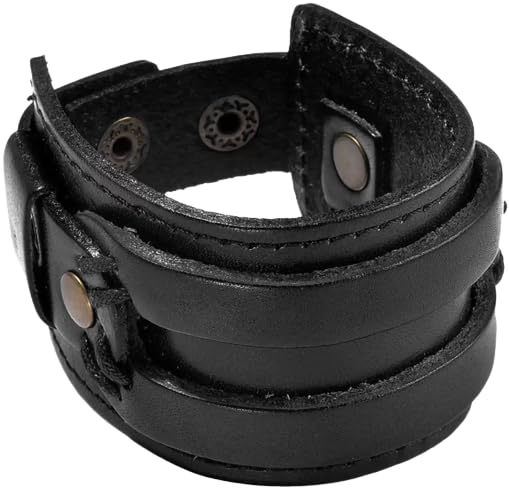 NEXT CREATION Buckle Leather PU Leather Cuff Wide Stylish Casual Bracelet/Wrist Band for Boys/Men (BLACK) (B0CCVPMG4V) Amazon Price History, Amazon Price Tracker
