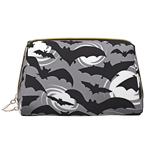 Trousse de maquillage en cuir synthétique blanc motif gothique
