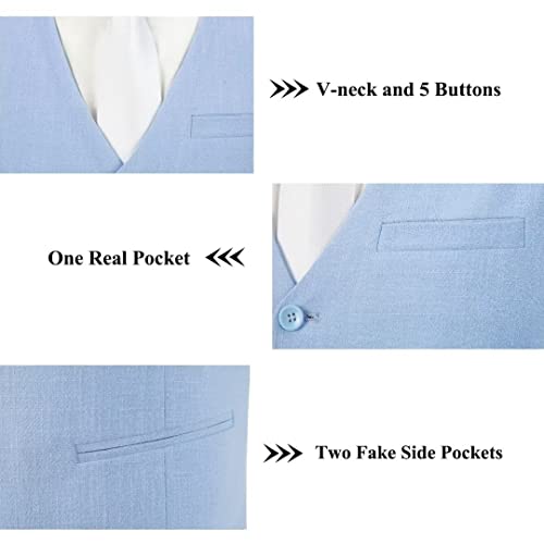 Trasign Men's Suits Formal Tuxedo Suits For Men Blue Mens Suit Slim Fit Prom Party Linen Vest Pants Sets S #TOP2