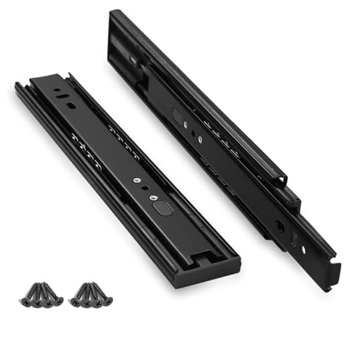 Vollauszug Schubladenführungen, Tragkraft 35 kg/Paar, mit Kugelgelagerten Schubladenauszug selbstschließend, Küchenschubladen Teleskopführungen.(1 Paar,300 mm)