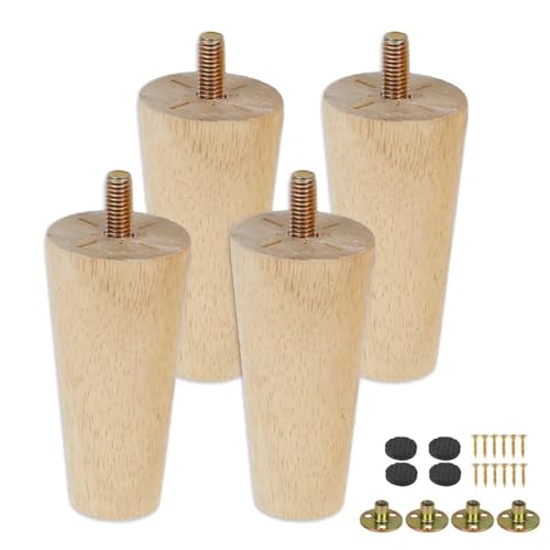 DQQJGYF Furniture Legs 4Pcs Solid Wood Furniture Leg Kit 8/15/20cm Height Furniture Feet Oblique/Straight Table Feet Non-Slip(H8cm 4PCS)