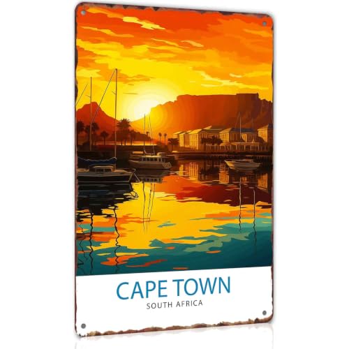 Cape Town Travel Tin Metal Sign 8x12 Inch