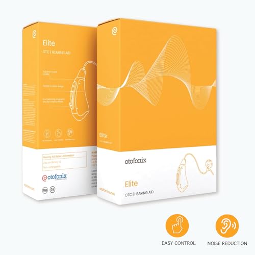 Otofonix Elite OTC Hearing Aids, Background Noise Reduction, Battery Powered, for Seniors & Adults with Mild to Moderate Hearing Loss, 1 Pair, Beige