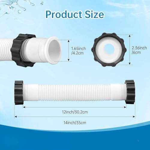 Miniatura 4 de Juego De Manguera Y Tuercas Para Piscina Bestway - Manguera De Repuesto Blanca Para Bomba De Piscina De 1,5 De Diámetro 0,4 M
