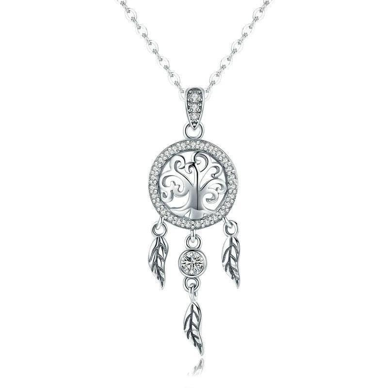 Chaîne en argent pour femme cadeau anniversaire et fête des mères attrape-rêves