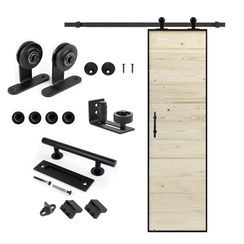 S&Z tophand® 20 in. x 84 Unfinished Barn Door with 5FT Sliding Hardware Kit, - 42in Stainless Steel Frame Modern Style Door/Sliding Door/Simple Assembly is Required
