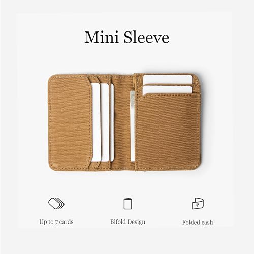 Image of Bellblock Canvas Card Holder for Men /Women | Slim Handcrafted Mens Card Wallet | Upto 7 Cards & Folded Cash | Cotton Canvas | Mustard (Pack of 1)