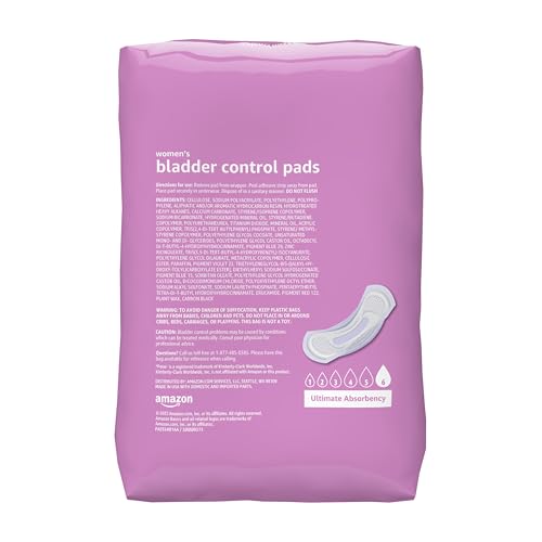 Image of Amazon Basics Incontinence Pads for Women, Long, Postpartum, Bladder Control, Ultimate Absorbency, Fresh Protection, Unscented, 30 Count (Pack of 2)