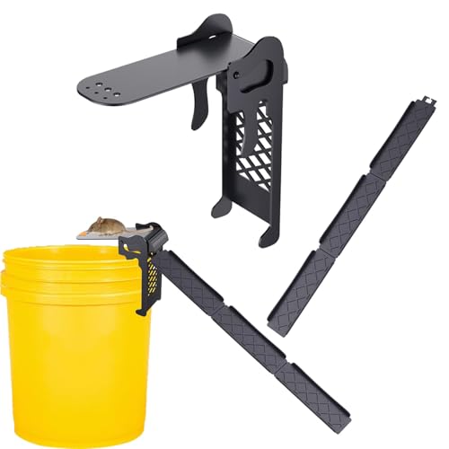 Makenook Walk The Plank Bucket Mouse Trap for Rats and Mice – Reusable No-Kill Humane Rodent Trap, Fits 5 Gallon Bucket, Auto Reset Multi-Catch Mouse Bucket Trap for Indoor Outdoor Use (1 Pack)