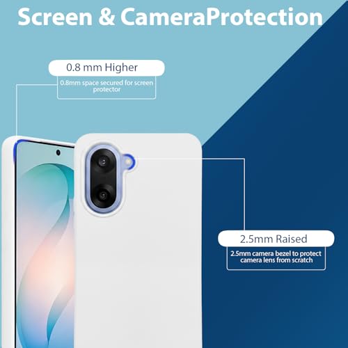 Image of LIRAMARK Liquid Silicone Soft Back Cover Case for OnePlus Nord CE 5 5G| Soft Micro-Fibre Lining Inside | Camera Protection Bump (White)