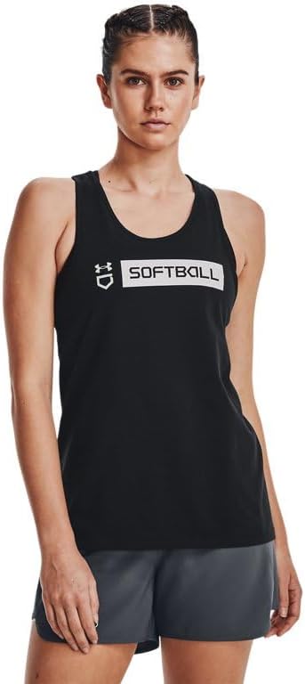 Under Armour Womens Softball Wordmark Bar Tank Top - Quick-Drying Cotton Blend