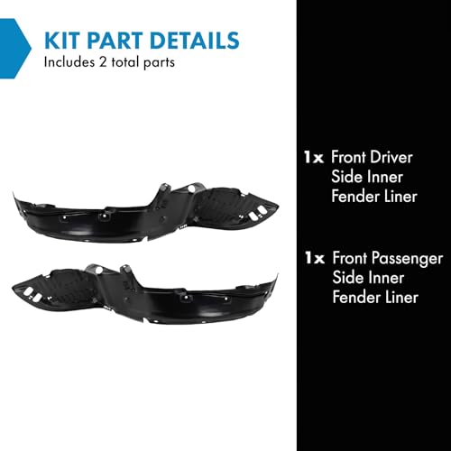 Image of TRQ Front Inner Fender Liner Set Compatible with 1994-1997 Acura Integra AC1248101 AC1249101