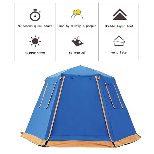 Carpa de camping para 6 personas, impermeable y resistente al viento miniatura 4