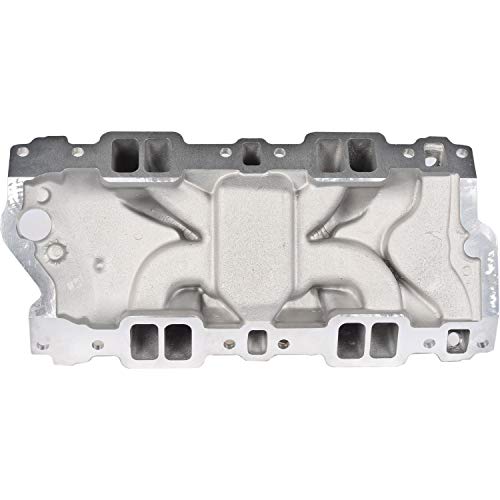 Jegs Small Block Chevy 1955-1986 Intake Manifold Kit | Idle - 5500 Rpm Power Range | Cast Aluminum | Square Bore Carburetor Mounting Pad | Includes Manifold, Gasket Set, Blue Rtv, And Hardware #TOP3