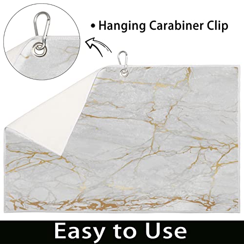 Asciugamani da golf in marmo oro bianco per borse