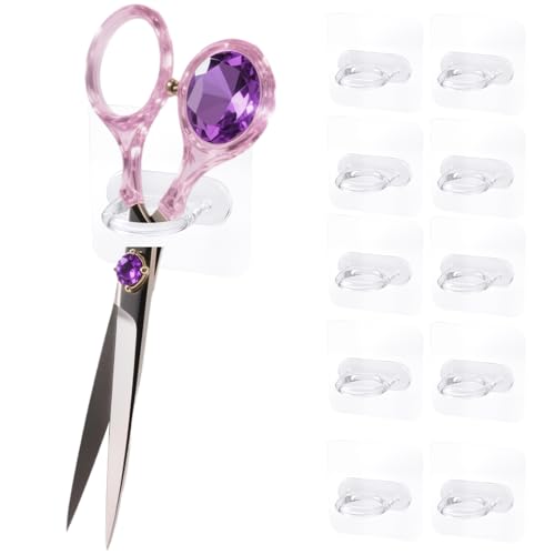 10pcs Wall-Mounted Shear holder – Multi-Purpose Scissor Holder with Adhesive, Hairdressing Tool Storage for Stylists, Barbers, Pet Groomers – Ideal for Home, Kitchen, Salons & Barbershops