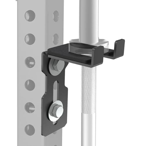 Lights Mountain Universal Barbell Holder for Power Rack Fits 2x2 / 2x3 / 3x3 Rack Uprights Fits 5/81 Holes M14 Hand-Tighten Screw Heavy-Duty Steel Bar Storage with Protective Padding