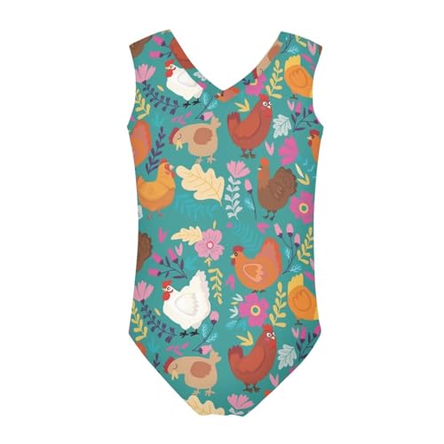 Image of Swimsuits for Girls 3-14 Summer Kids Bathing Suits Gymnastics Leotards One Piece Swimwear