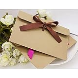 20 Pcs Gift Envelopes With Ribbon - Mini Kraft Paper Vintage Envelopes for Valentine's Day, Mother's Day, Invitation, Greeting Card, Graduation, Teacher (17 x 12.3CM) - Image 7