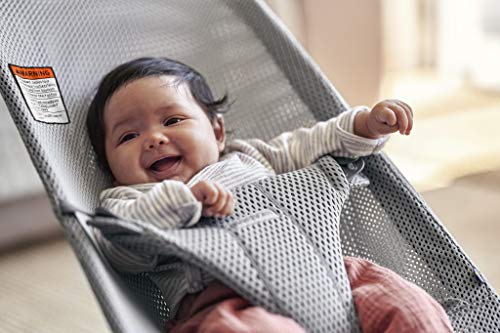 Image of BabyBjorn Bouncer Bliss, Gray, Mesh | 2-in-1 Adjustable Baby Bouncer Seat and Toddler Chair, Newborn to Toddler (8-29 lbs), 4 Positions, Lightweight & Portable