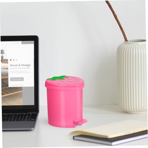Caneca de basura adorable para escritorio color rosa miniatura 3