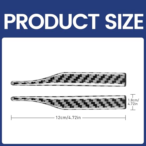 BUOKSLLY 2 PCS Aufkleber Stoßstange für Rückspiegel, 12x1.8cm, Carbon-Faser Aufkleber für Autospiegel, Stoßstange Türschutz, Universell Anwendbare Rückspiegel Streifen Abdeckung