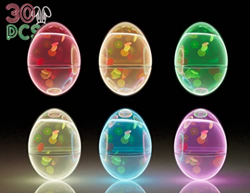 KKEATOY 30Pack Grow in Dark Slime Easter Eggs with Accessories for Kids Toddlers All Ages, Gift Basket Stuffers Fillers, Eggs Hunt Supplies, Prefilled Stress Relief Toys,Party Treats Favor Games for Classroom