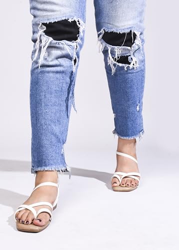 Image of SilverArrow womens Breeza Flat Sandal, Fashion Sandals with Strap, Suitable for Fusion Outfit