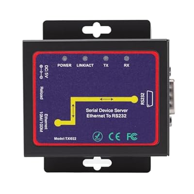 Denash Servidor Serial Industrial, Convertidor 232 a Ethernet con Protección ESD y Protocolo IP, para RTU y Transmisión Bidireccional (Enchufe de la UE) | Ya disponible en tu tienda friki favorita! En mundofriki.es!