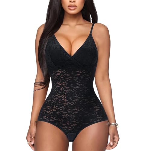 BRABIC Lace Bodysuit for Women Tummy Control Shapewear...