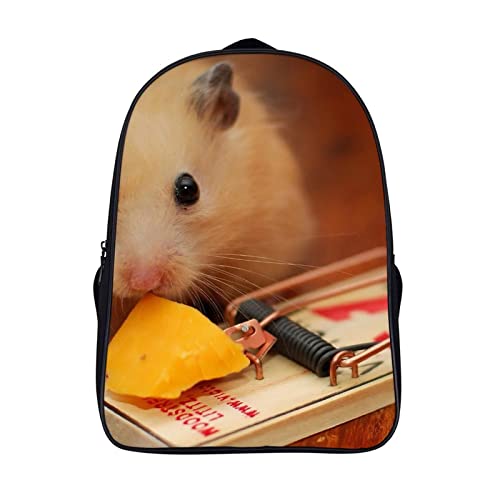 Sac à dos 3D Cool Hamster spacieux et unisexe de 40cm