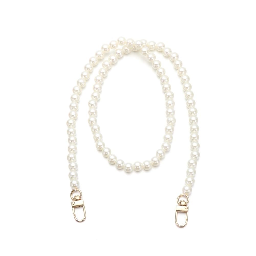 LEFMOON 10mm Pearl Strap For Bags Handbag Handles DIY Purse Replacement Long Beaded Chain For Shoulder Bag Straps Pearl Belt(70cm-10mm)