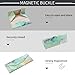 FlyingMage Foldable Glasses Holder Hard Shell Eyeglasses Case Fashion PU Leather Sunglasses Protective Cover (Green+Gold Marble)