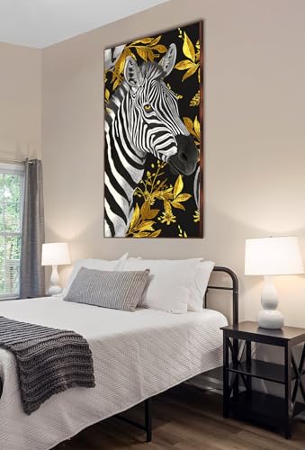 Cuadro de cebra 5D Jumpdot de 70x40 cm para relajarse y decorar paredes grandes 6