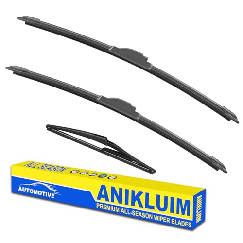 ANIKLUIM 26+17 Wiper Blades with 12 Rear Wiper Blade Set Replacement for 2013-2021 Nissan Pathfinder 2014-2023 Nissan Rogue Windshield Wipers Original Factory Quality (Pack of 3)